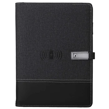 

Qi Wireless Charging Note Book Power Bank Notebook MultiFunctional 8000MAh Power Bank Binder Spiral Diary Book+USB Flash Disk