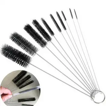 

10Pcs/Set Airbrush Paint Spray Nozzle Tip Tattoo Tools Mini Cleaning Brush Set Compact Cleaning Brush Set
