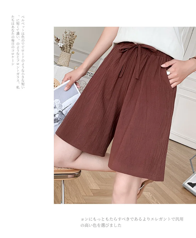 Summer Women's Shorts Cotton Linen  Material Fashionable Casual Wide Leg Shorts Girl Trendy Shorts Plus Size M-3XL Loose Shorts summer clothes for women