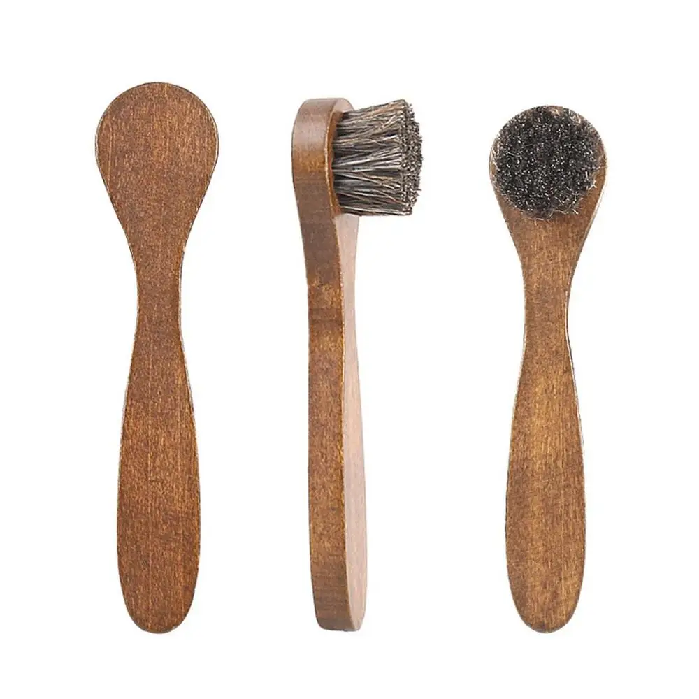Handle Long Maple Brush Horse Hair Smooth Leather Shoes Special Cleaning Brush Shoes Brush Horse Hair