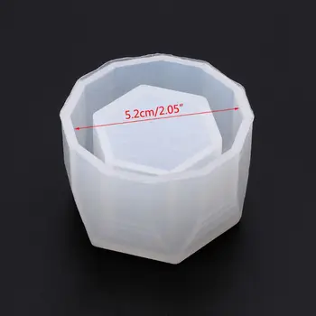 

Small Hexagon Flowerpot Silicone Mould Storage Box DIY Handmade Making Crafts Crystal Epoxy Mold L4ME