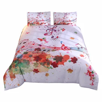 

Bed Cover Set 3D Printed Color Handprint Bed Three-piece Youthful And Lively W726