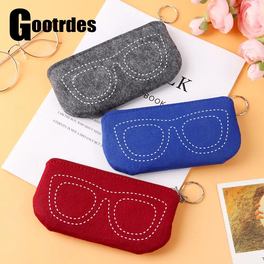 

New Soft Felt Glasses Bag Fashion Sunglasses Pouch Eyeglasses Sleeve Reading Glasses Zipper Pocket Eyewear Protector Case Box