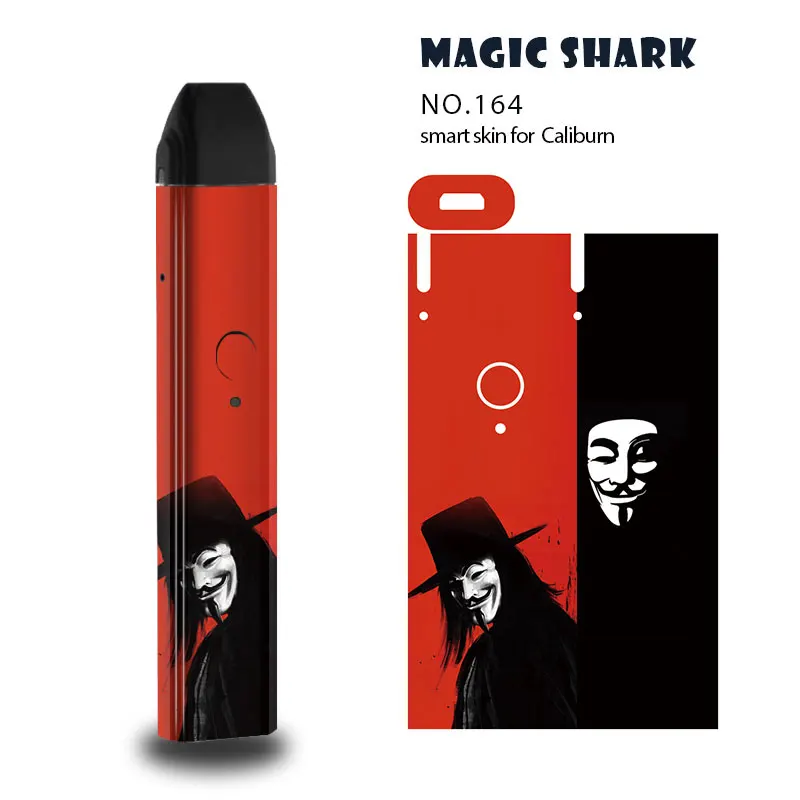 Волшебная Акула Американский капитан Человек-паук Venum V-Vendetta стикер "Змея" Чехол пленка и 1A 2A кабель повесить ремень для Uwell calibun
