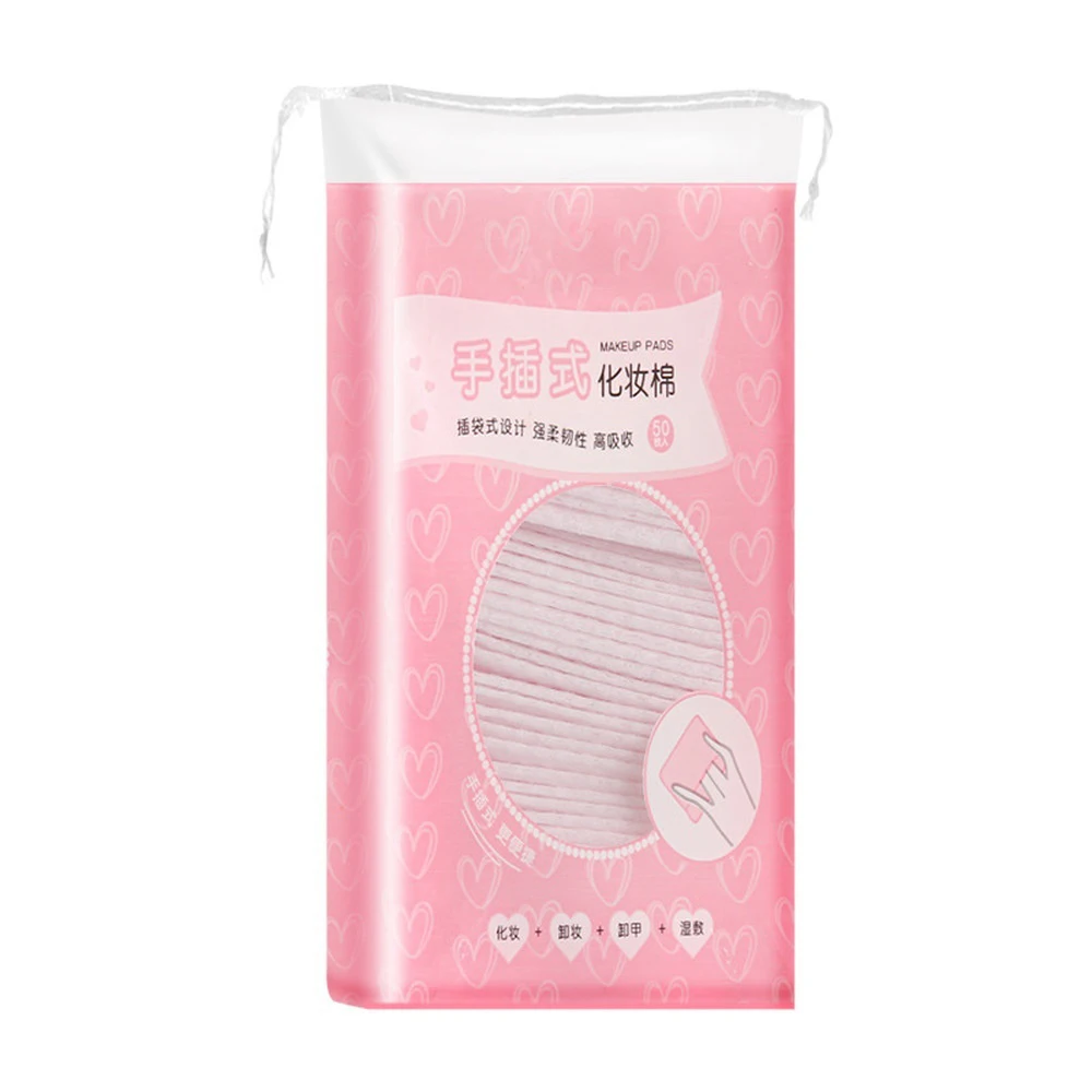 50 Pcs/Set Hand Insert Design Disposable Cotton Pad Cosmetic Beauty Makeup Swab Pad Wipes Face Cleaning Makeup Remover Pads