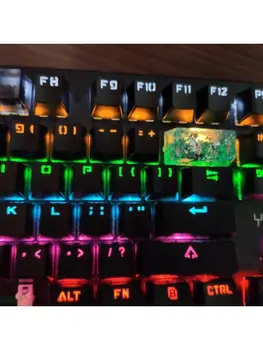 

1Pc 2U Handmade Customized OEM R4 Resin Keycap Keyboard RGB Translucent Keycap