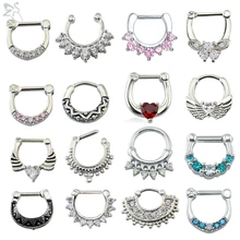 ZS 1 шт. 16 г пирсинг для носовой перегородки ювелирные изделия для тела носа перегородки Кольца настоящая перегородка кольцо кликер Спираль пирсинг для хрящевой части уха пирсинг