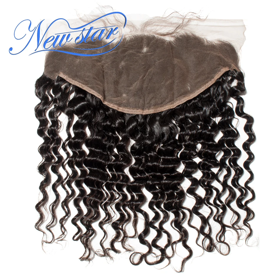 

New Star Lace Frontal 13x6 Deep Wave Brazilian Virgin Human Hair Ear To Ear Closures Bleached knots Pre Plucked With Baby Hair