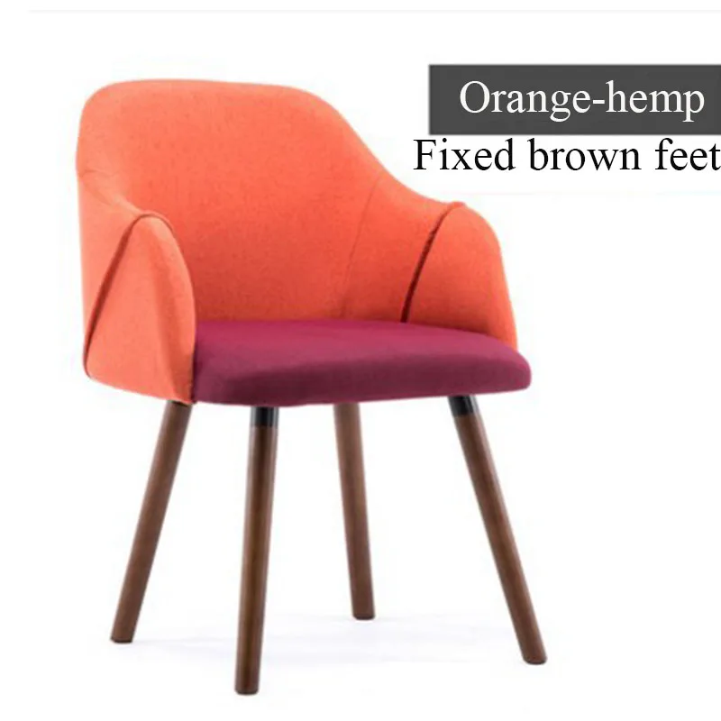 Стул для ресторана, столовой, семейного кабинета, спальни, кофейного кресла, Скандинавская мебель, офисная мягкая сумка для компьютера, Chai - Цвет: Fixed brown Orange