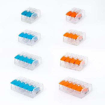

Wire Connector (30-100）pcs/lot Mini Fast Universal Wiring Cable Connector Push-in Conductor Terminal Block 221-412 221-413