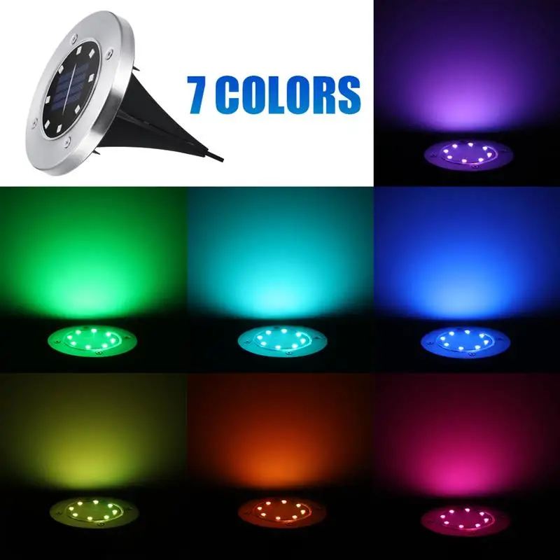 4 шт. RGB Солнечная наземная литиевая батарея наружное садовое освещение с 8 светодиодный ярд для домашнего декора подъездной дорожки
