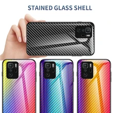 

For XIAOMI REDMI NOTE10S 10PRO 8T K40PRO case Carbon fiber glass shell for POCO X3 NFC 9T CC9 10X Original Tempered Glass Coque