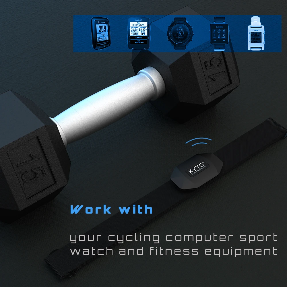 KYTO-Sangle de poitrine Bluetooth 4.0 ANT, moniteur de fréquence cardiaque,  ceinture de fitness, capteur intelligent, équipement étanche pour salle de  sport, sports de plein air - AliExpress