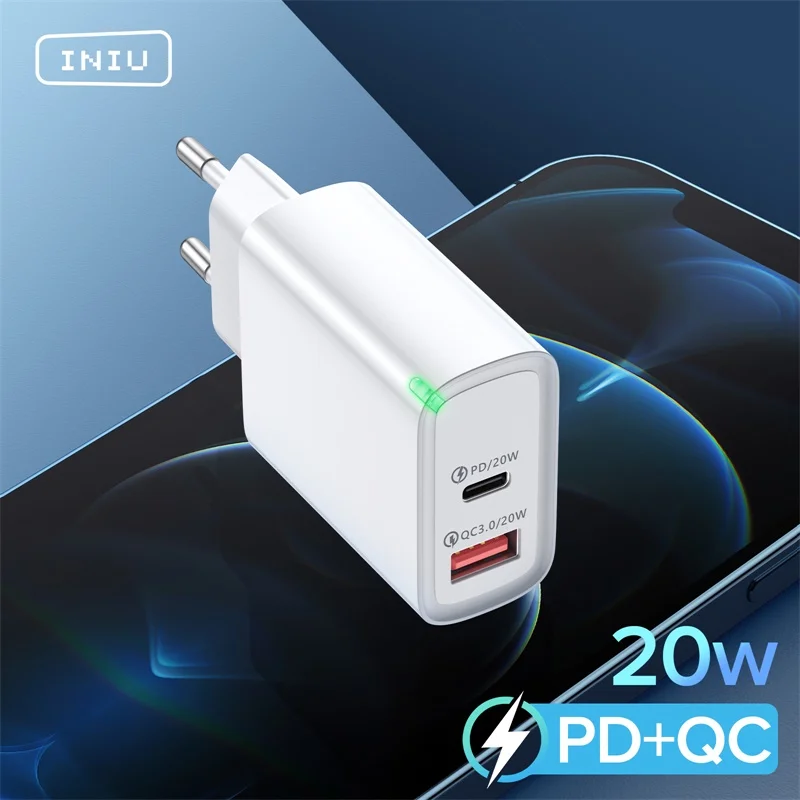 Зарядное устройство INIU PD 20 Вт USB Тип C, быстрая зарядка для телефона iPhone 12 11 mini X Xs Xr Pro Max 6 7 8 Plus Huawei Xiaomi-0