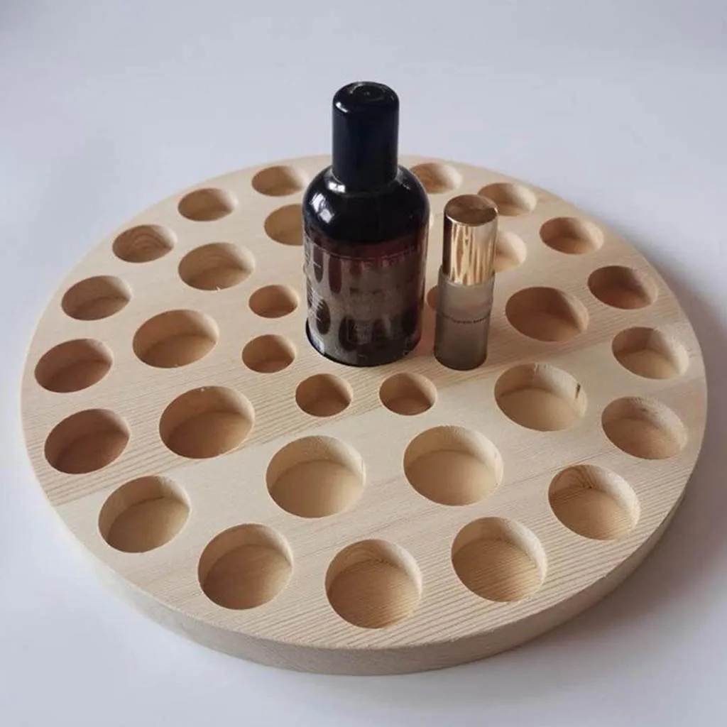 37 Slots Essential Oil Rack Tray Wooden Storage Case Organizer Stand Holders Box