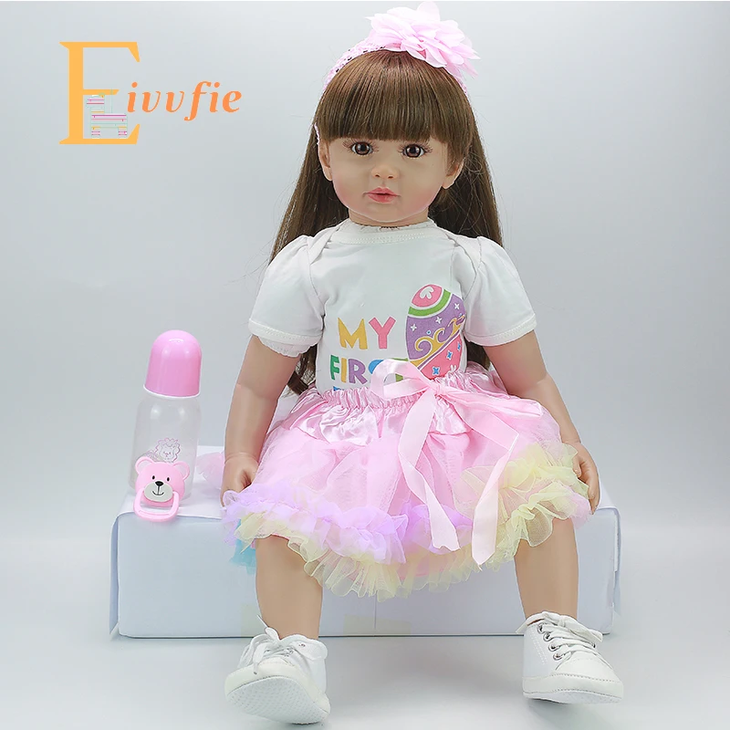 

23''reborn Babe doll Cool girl Bonecas baby with best birthday gifts for kids baby high quality princess girl silicone rebo