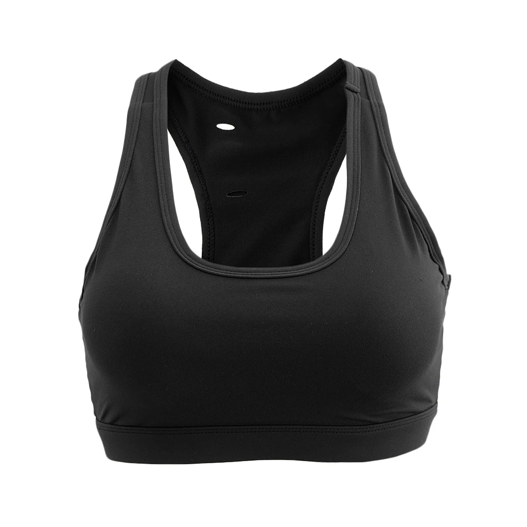 Casual Comfortable Seamless Pad Inserts Sports Bra Support Yoga Workouts Tops Racerback with Back Pocket
