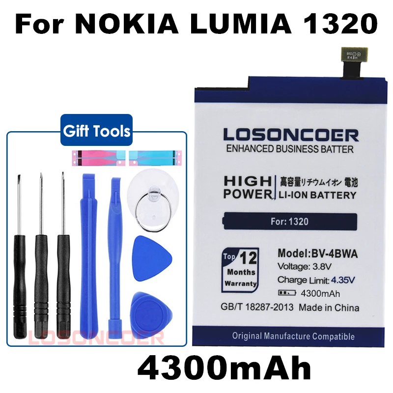 Аккумуляторы LOSONCOER 4300 мА · ч BV-4BWA / BV 4BWA BV4BWA мобильный телефон в постоянного тока