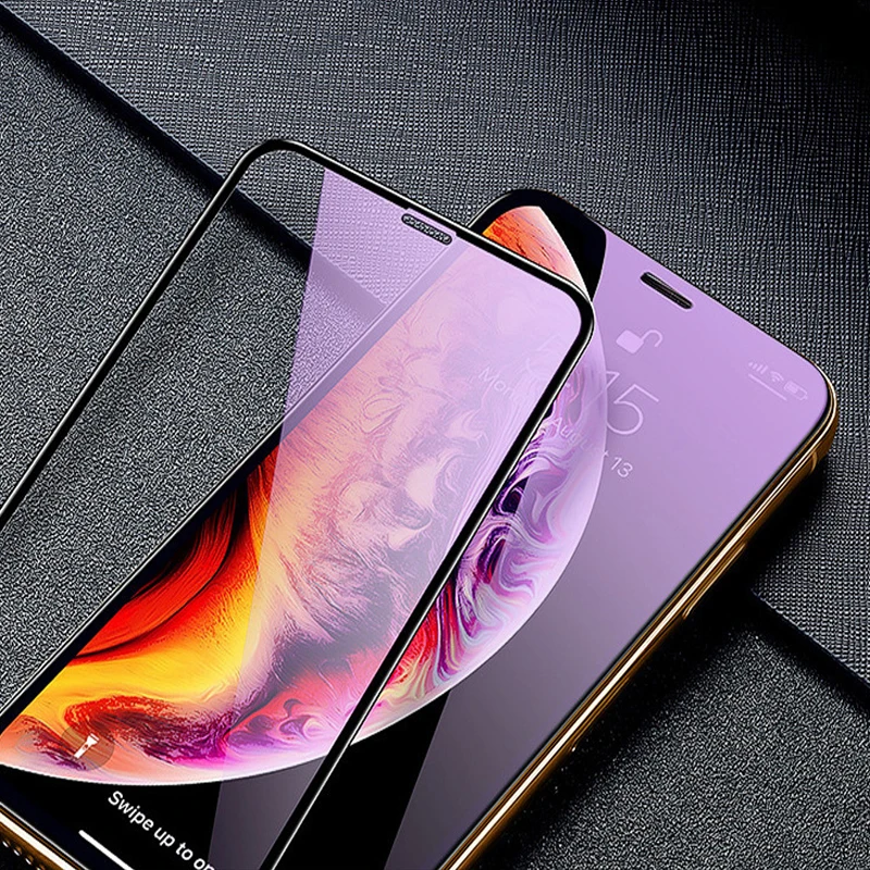 Полное покрытие закаленное стекло для iPhone 11 Pro Max Защита экрана IPhone X XS XR анти синяя