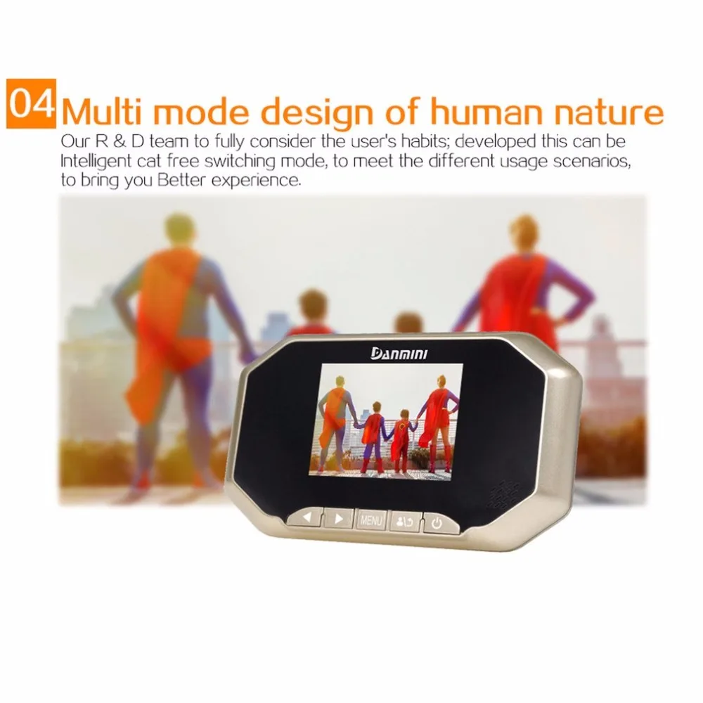 DANMINI 3," TFT lcd цветной экран дверной глазок ИК светодиодный светильник ночного видения дверной звонок с углом обзора 145 градусов