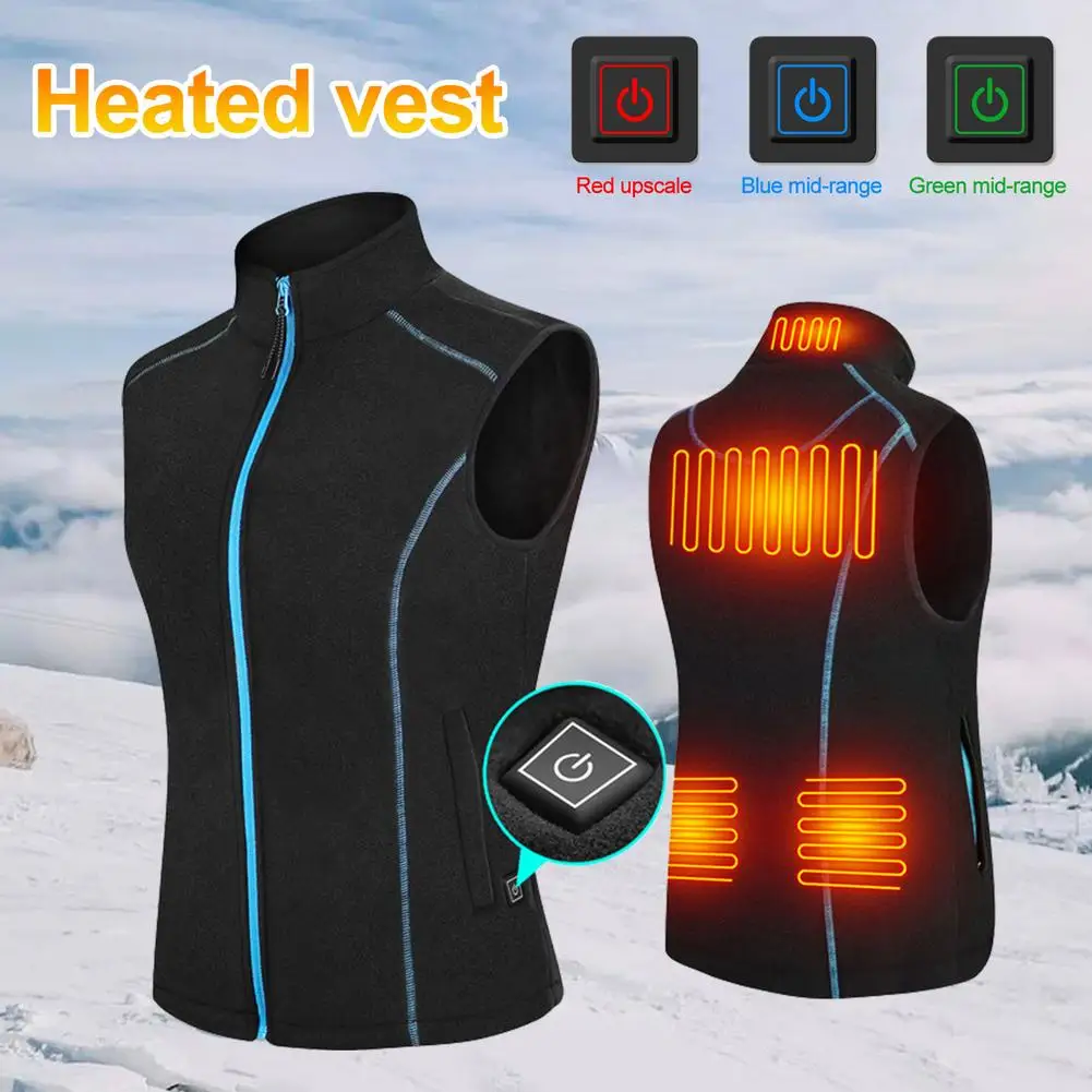 Women Heated Vest Winter Electric Thermal Waistcoat Female Smart Heating Warm Jackets Vest Outdoor Sport Heated Gilet Women