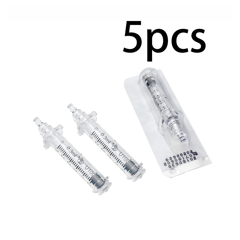5 pcs syringe 10 шт. 0,3 мл Красота одноразовые стерильные ампулы головка для гиалуроновой ручка распылитель Гиалуроновый ручка крем для лица против морщин и губ наполнитель инъекции гиалуроновой кислоты - Номер модели: 5 pcs syringe