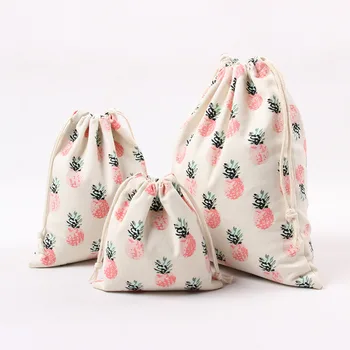 

1pcs Pineapple Drawstring canvas Cotton Storage Bag Gift Candy Tea Jewelry Organizer Makeup Cosmetic Coins keys Bags 49034