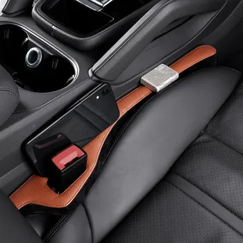 

Microfiber Leather Car Seat Gap Filler Spacer Pad Seats Stuffing Infilling Padding for Porsche Cayenne Macan Panamera 718 Brown