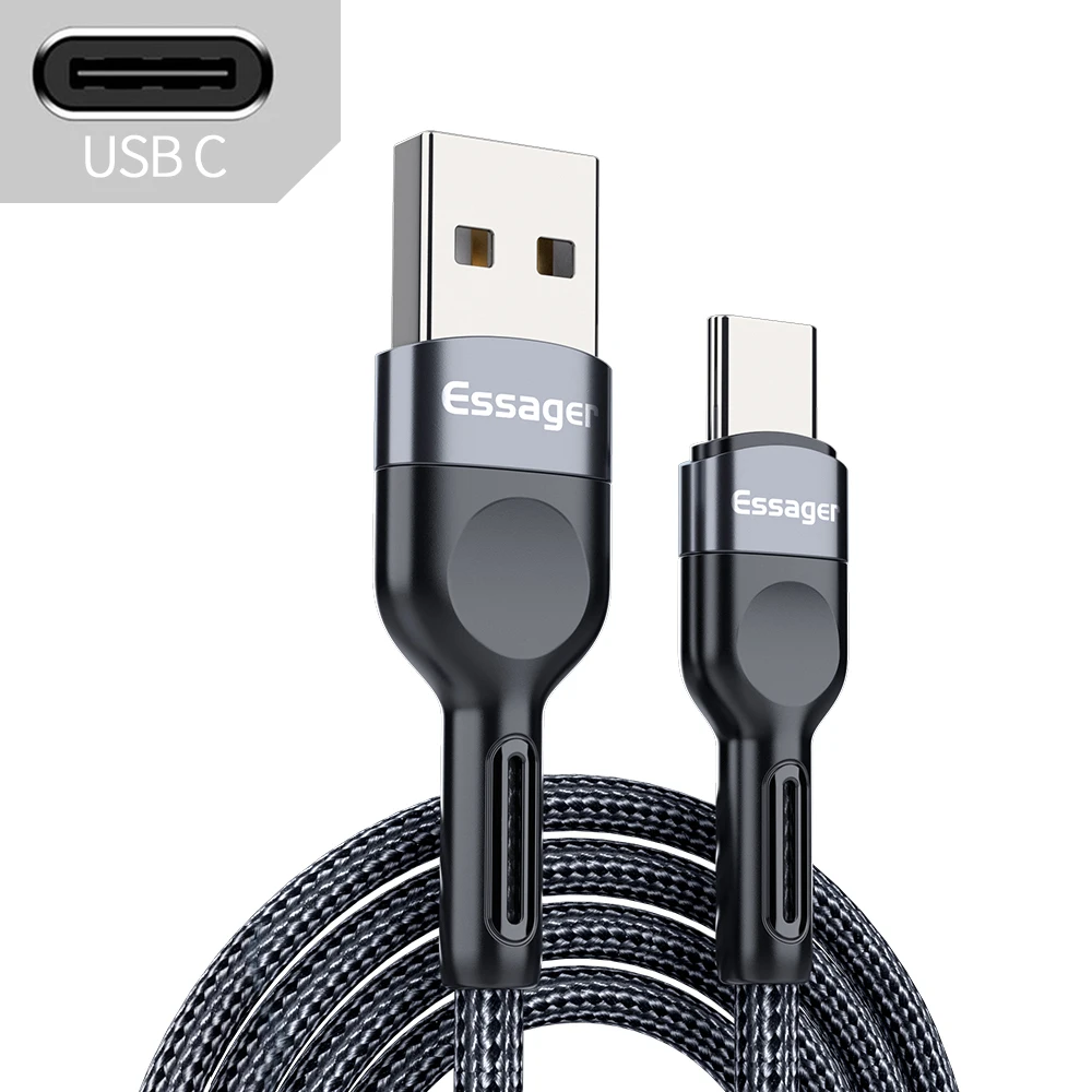 android charger Essager 3A USB Type C Cable Micro USB Fast Charging Data Cable Mobile Phone Charger USB C Microusb Wire Cord For Samsung Xiaomi magnetic phone charger Cables