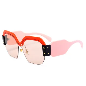 

2020 Brand Design Colorblock Sunglasses Female Trend Square Frame Sun Glasses Shading Lens Jelly Multicolor Glasses Big Vision