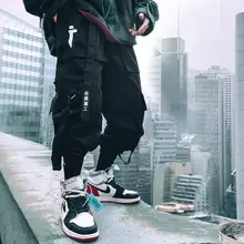 Японские брюки-карго с боковыми карманами в стиле милитари, мужские брюки в стиле хип-хоп, мужские брюки для бега, повседневные уличные брюки