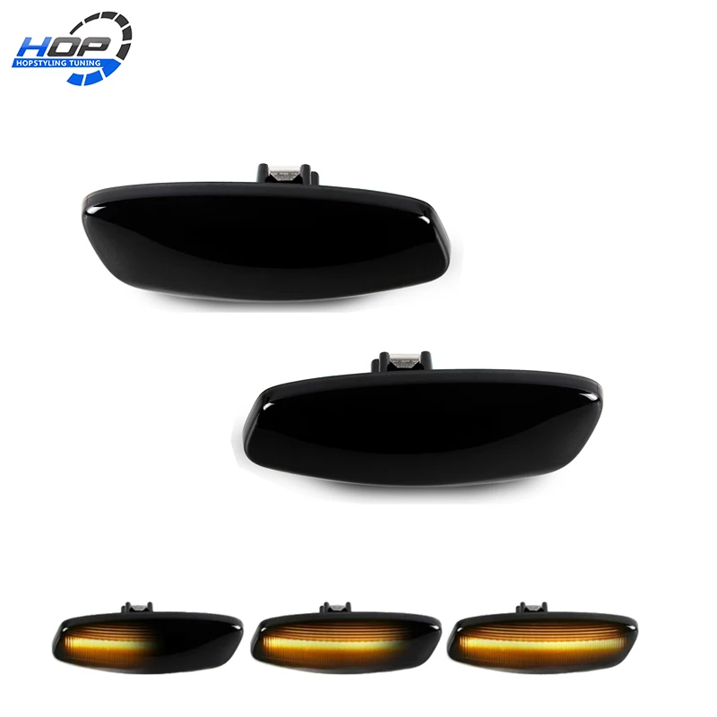 

2PCS Smoke Lens Dynamic Flowing LED Turn Signal Side Marker Light Blinker Lamp For Peugeot 207 308 3008 5008 Partner Citroen C3