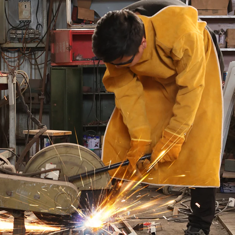 Cowhide Work Clothes Apron Welding Protective Clothing Heat and Fire Resistant Welders Safety Clothing  Welding Apron