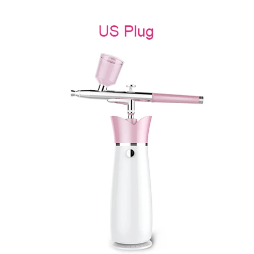 Королева красоты спрей кислород машина микро-нано увлажняющий Омоложение кожи вода инъекции спа для лица кислородный пистолет-распылитель уход за кожей - Color: Pink US Plug