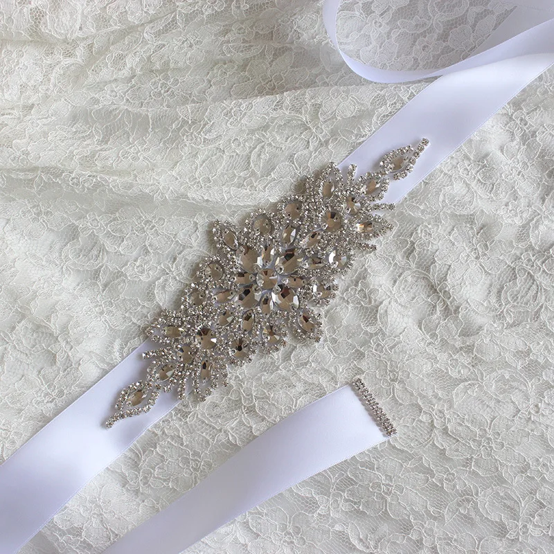Вечернее платье пояс розовый белый цвета слоновой кости Кристаллы Стразы Серебряная лента свадебный пояс для невесты свадебный пояс