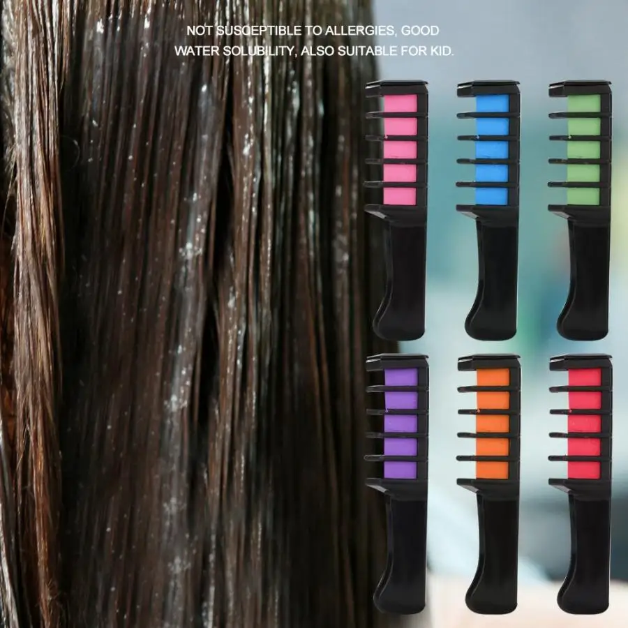 6 psc Набор цветов одноразовые мини окрашивание волос расческа Парикмахерская краска для волос аксессуар инструмент