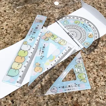 

School Students Stationery Cartoon Student Set Ruler Children's Painting Mathematics Ruler Set Adult Measurement Primary