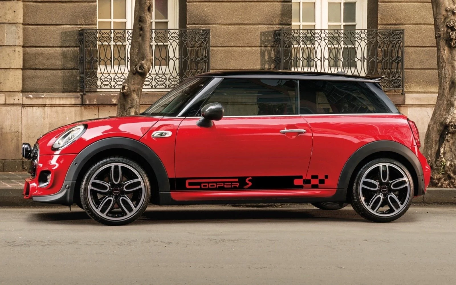 Для 2x Mini Cooper S боковая юбка комплект виниловые наклейки полосы графика