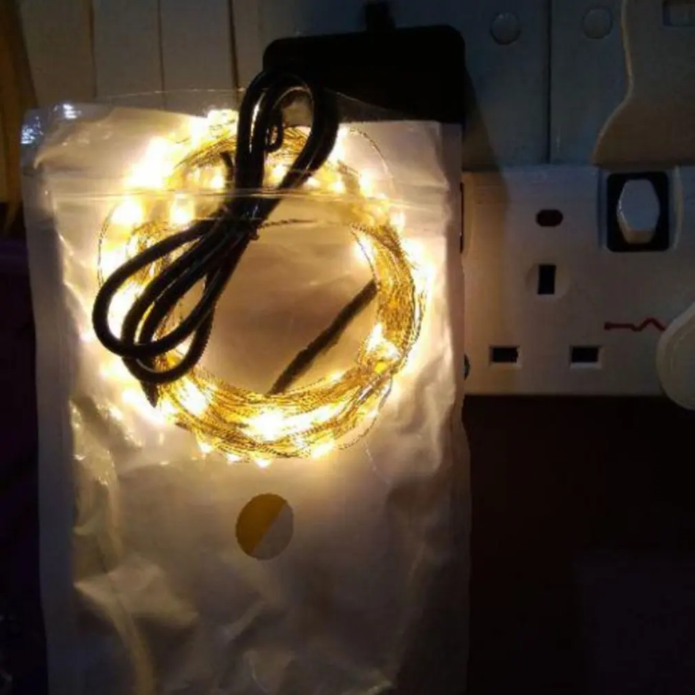 Светодиодный светильник 10m100 светильник 5v Usb источник питания наружный Рождественский Свадебный модный
