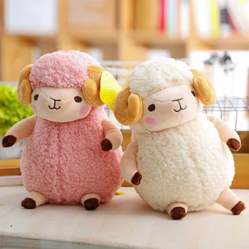 

Candice guo! cute plush toy lovely cartoon animal shy sweet sheep lamb soft stuffed doll toy girl birthday Christmas gift 1pc
