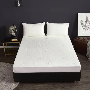 

Svetanya waterproof Bamboo Fiber Fitted Sheet Bedsheet Mattress Cover white