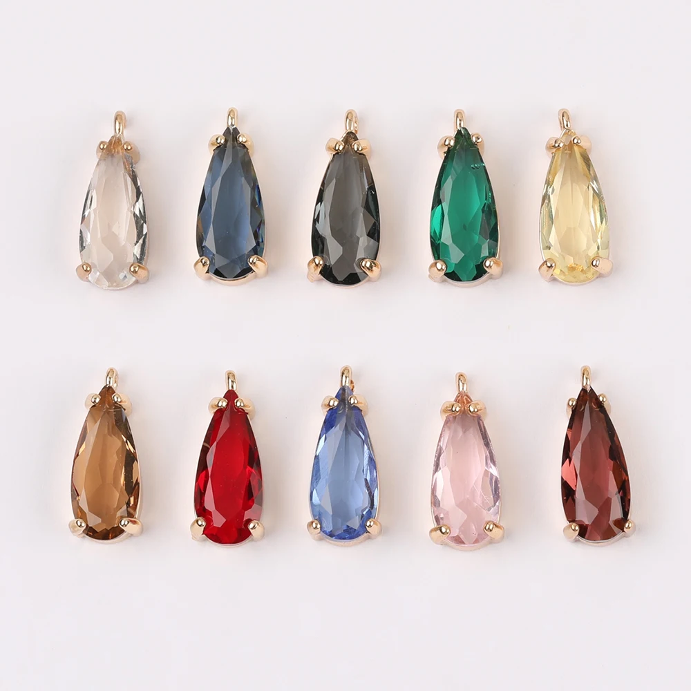 

WHSOK 50Pcs 8*18MM Jewelry Accessories/Crystal Pendants/DIY Making/Oval Waterdrop Shape/Jewelry Findings & Components/Hand Made