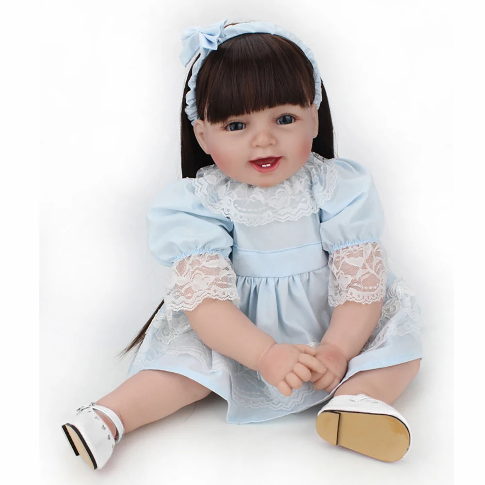Baby Reborn Doll 55cm Baby Girl Dolls Soft Silicone Boneca Reborn Brinquedos Bonecas Children's Day Gifts Toys Bed Time Playmate