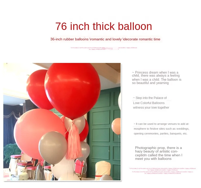 Description Picture 3 of item36-Inch Large Balloon, Colorful Round Latex Helium Balloon, Wedding, Baby Shower, Birthday Party Decoration
