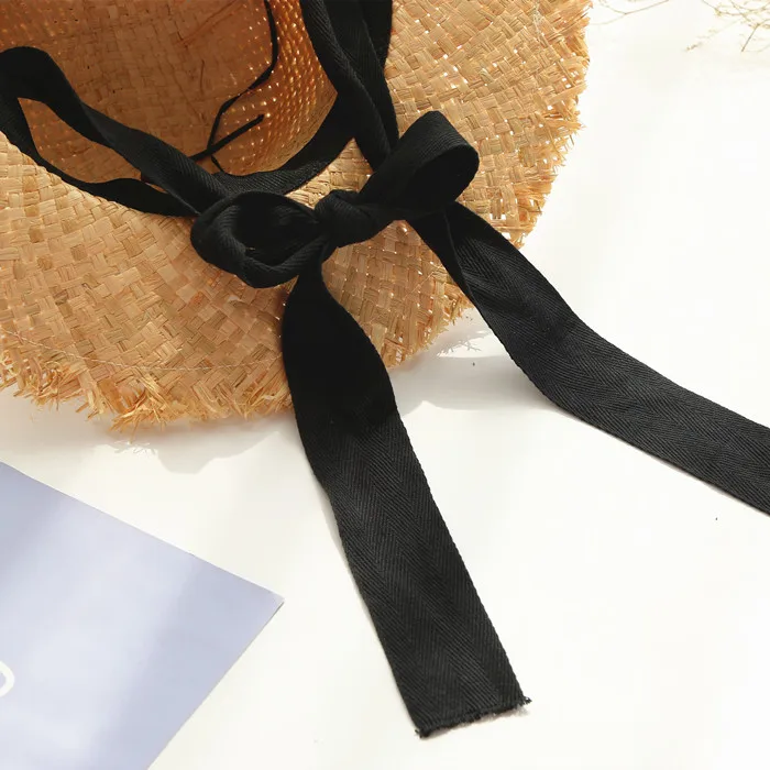 Baitie summer outing Lafite straw hat tied straw hat seaside beach Hat Lady leisure sunshade hat