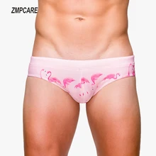 Новая одежда для плавания с фламинго, мужские плавки, Короткие водонепроницаемые плавки для плавания, купальный костюм, Мужская одежда для плавания, Пляжная Мужская одежда для геев, купальный костюм