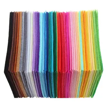 

40pcs/set DIY Colorful Fabric Cloth 1mm Thickness Polyester Cloth Felts Of Home Sewing Wedding Decoration Craft Cloths 10x10cm