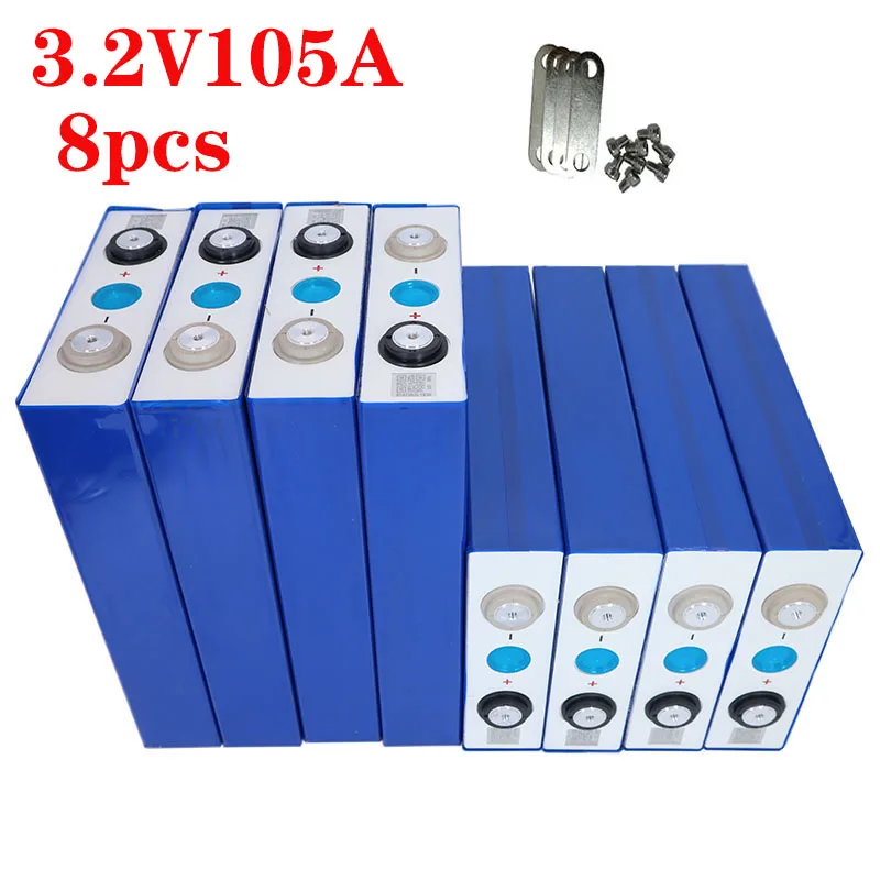 2020 новые 8 шт 3 2 V 105Ah lifepo4 батареи не 100ah 24V105Ah для EV RV diy солнечный ЕС США налог