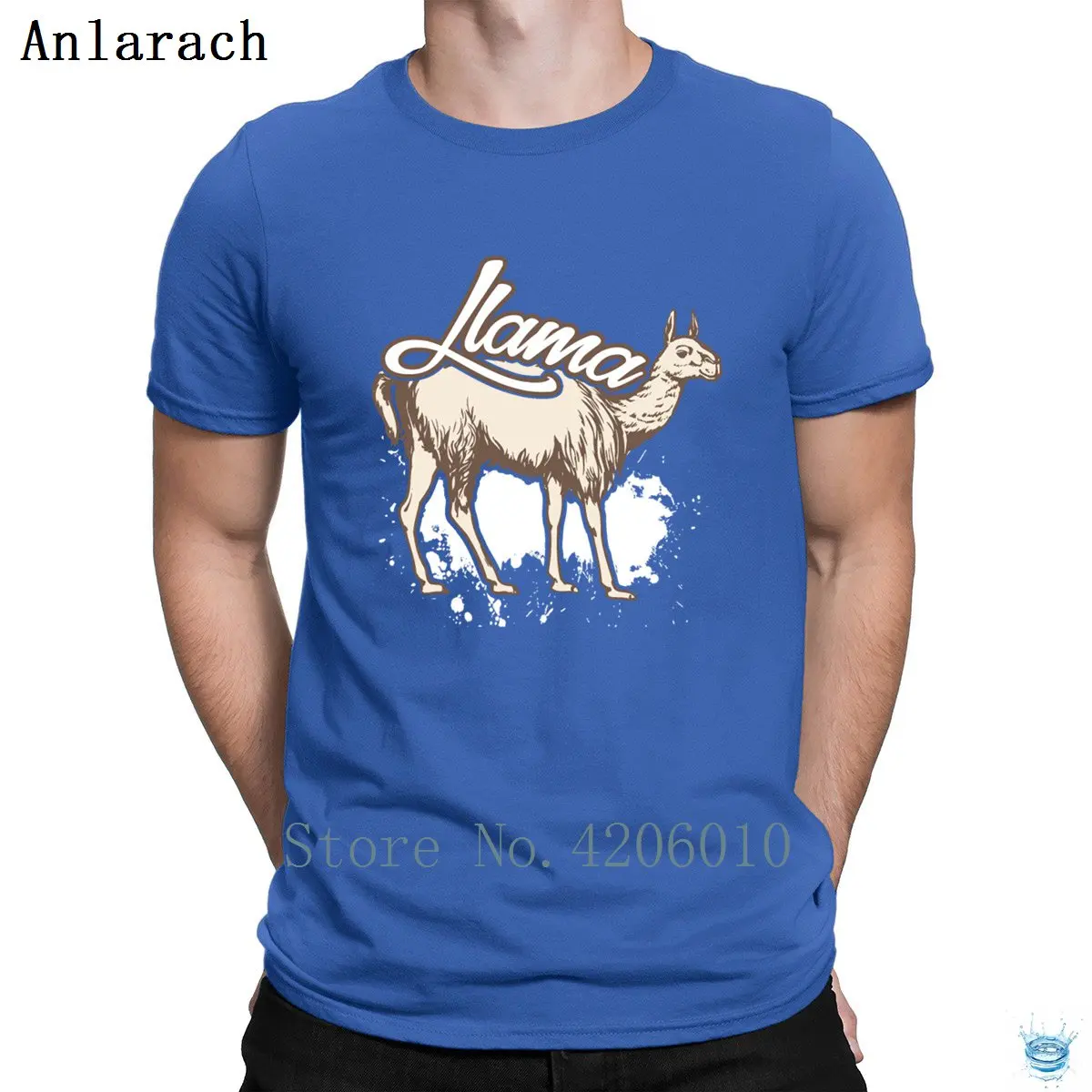 Llama футболка новые футболки Фитнес Летний стиль футболка для Для мужчин трикотажные штаны приталенные хлопок