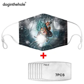 

Cool Dragon Ball Super Saiyan Goku Print Adults Reusable Mouth Mask PM2.5 Air Filters Anti Dust Anime Muffle masque lavable